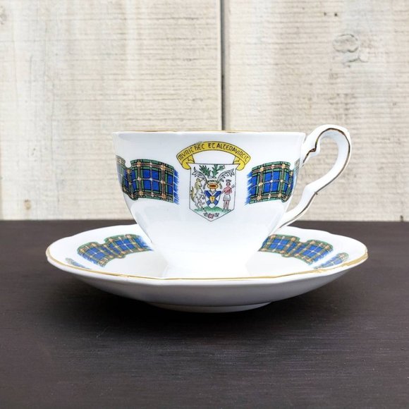 Vintage Royal Stafford Nova Scotia Bone China England Tea Cup Saucer Set